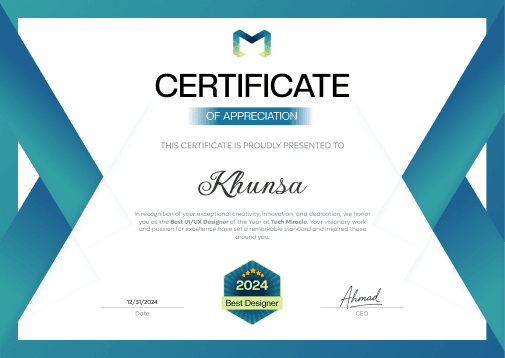 Certificate of Experience TechMiracle