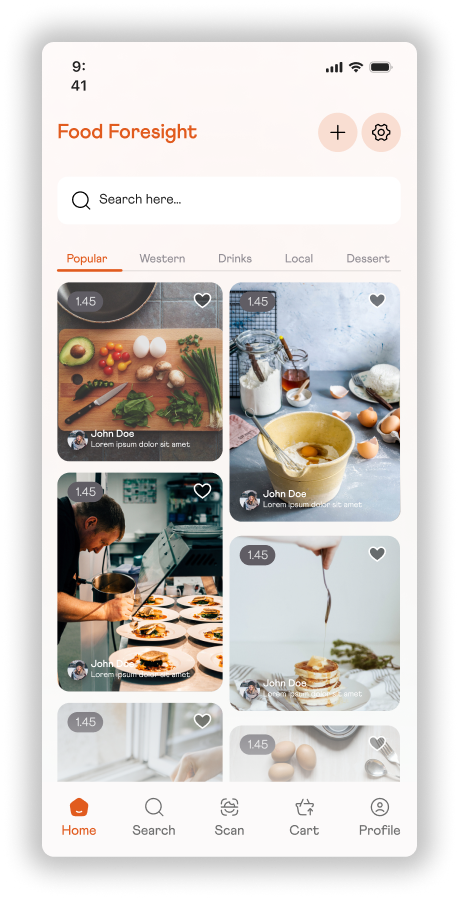 Usability testing home screen
